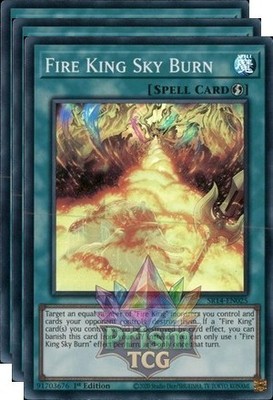 X3 Playset 1. Auflage Feuerkönig Himmelsbrennen Super Rare SR14-DE025 Yugioh