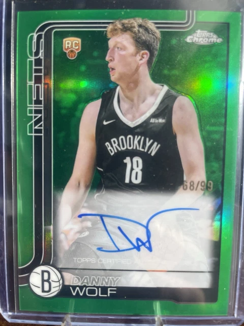2025-26 Topps Chrome Danny Wolf True Green /99 True Rookie Auto RC Nets!!