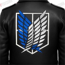 Attack on Titan Eren Costume, Survey Corps Jacket ,Cowhide Leather, printed Wing