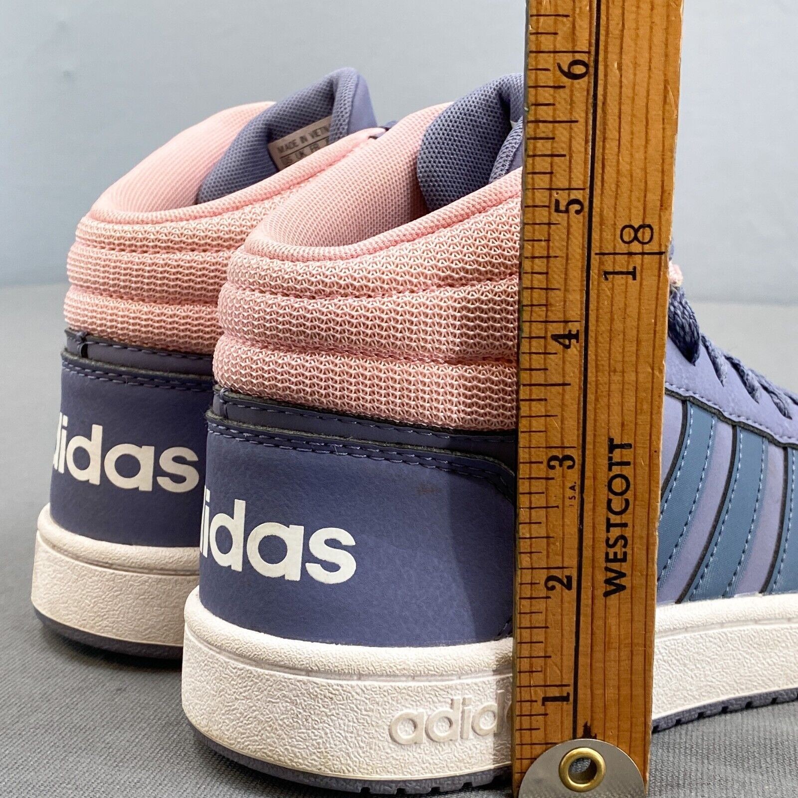 Adidas Hoops Mid Top 2.0 Athletic Sneakers Shoes Youth 6 Purple Pink Basketball thumbnail 11