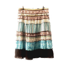 Womens Faith Passion Cotton Skirt Medium Boho Hippi Peasant Cottage Core Midi