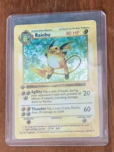 英語版初期　ポケモンカード　raichu shadowless　holo Raichu 1999 Pokemon Game #14 Shadowless Holo Price Guide - Sports