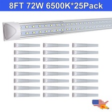 25 Pack 8 Ft Led Shop Lights 8' Garage Lights 72W Led Shop Lights Fixtures 6500K