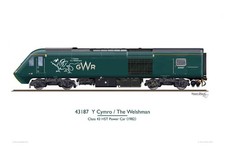 Class 43 HST power car 43187 'Y Cymro / The Welshman' - Print - NEW