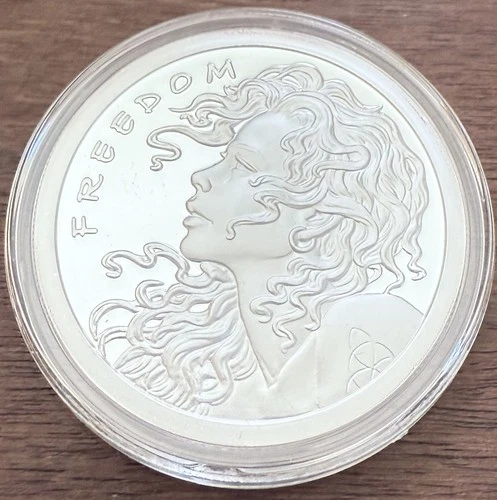 1 oz Silver Bullet Silver Shield Double Obverse Freedom Girl Proof Medallion