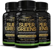 FREZZOR Super Greens Capsules, All-Natural New Zealand Green Superfood 3 Pack