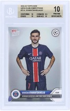 Khvicha Kvaratskhelia Paris Saint-Germain 2024-25 Topps Now #72 BGS 10 Card