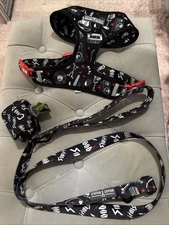 Heavy Metal Reversible Dog Harness, Large Poop Bag And Leash, Beast And Buckle