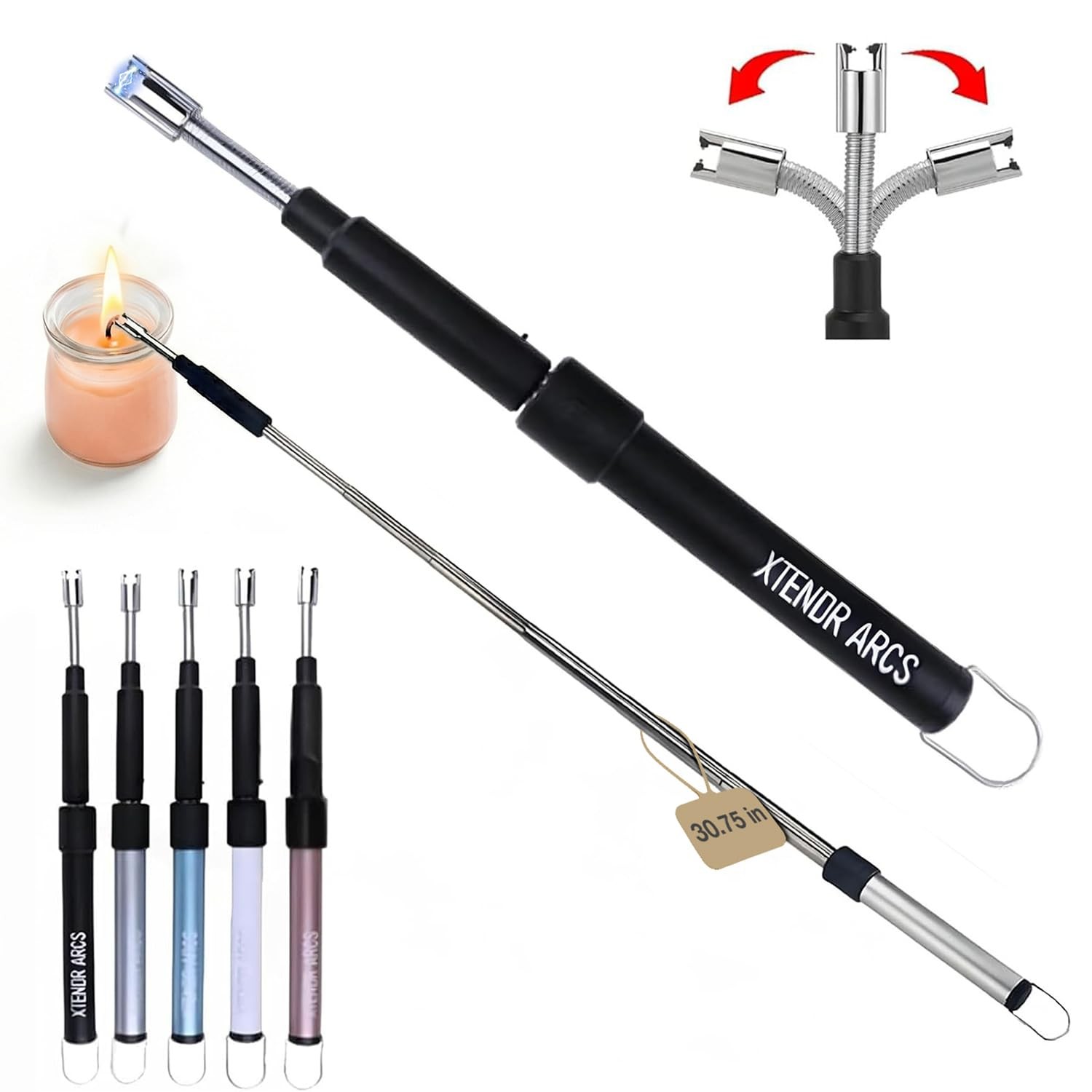 V2 Extendable 2.5 Feet. Arc Extra Long Lighter, Flameless Fi