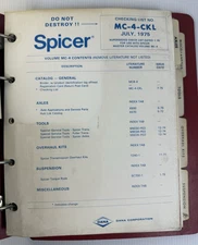 Spicer MC-4-CKL Power Train Components Axles Suspension Master Catalog 1975