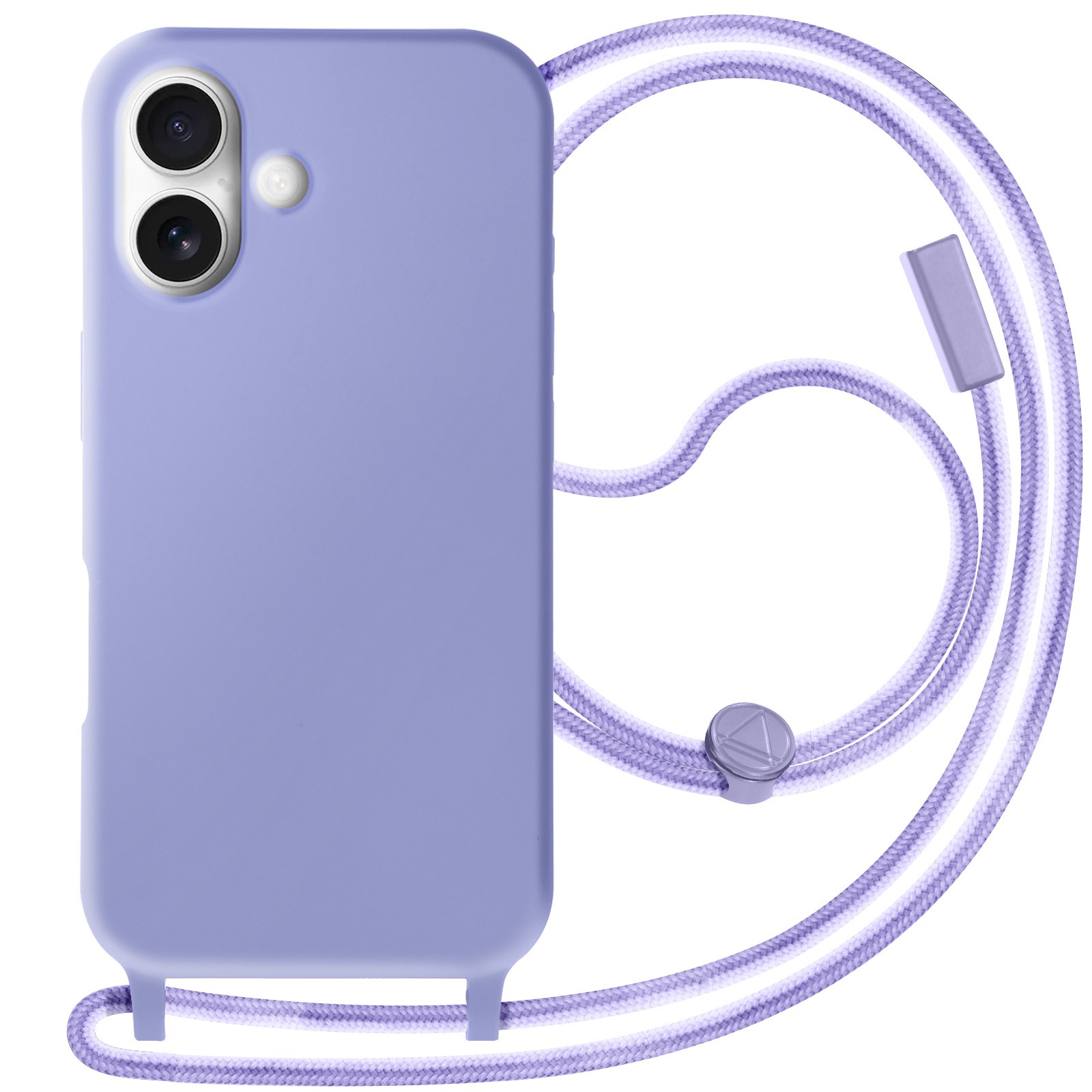 Coque iPhone 16 Plus antichoc lavande avec cordon ajustable Avizar