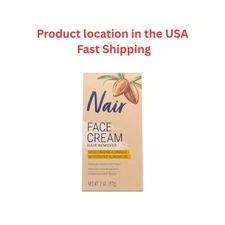 Nair Hair Remover Moisturizing Face Cream, with Sweet Almond Oil, 2OZ