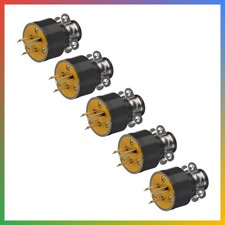 Extension Cord Plug, Male, NEMA 5-15P, Black, 5 Pack