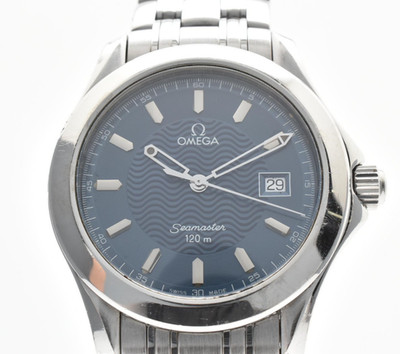 【EXC+5】OMEGA Seamaster 120m 2511.81 Blue Wave Dial Quartz 36mm Men's Watch JAPAN