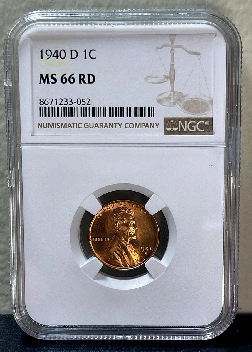 NGC 1940 Year Grade MS 66 Lincoln Wheat US Small Cents (1909-1958