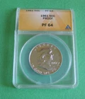 1961 50c Proof Silver Franklin Half 1/2 Dollar ANACS PF 64 (PF) Philadelphia