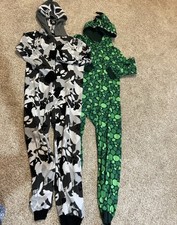 Cat and Jack small 6/7 one piece pajama lot Winter Fleece Zip Hood