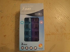 2 pack Medca Organizer Twice Day 7 day AMPM Medicine Organizer #R101