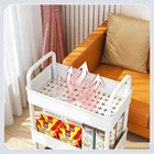 3-Tier Storage Trolley on Wheels Space-Saving Shelving Cart with Handle - White photo 4