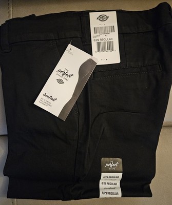 Dickies Pants Womens 8/29 Black Perfect Shape Bootcut Work Chino Stretch Flex