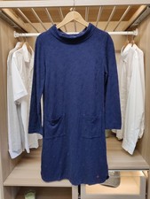 WHITE STUFF DRESS UK 8 NAVY LONG SLEEVE EMBROIDERED CASUAL TUNIC SHIFT WOMENS