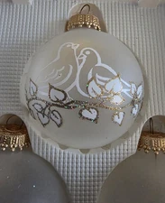 VTG Christmas By Krebs Glass Ornaments, Lot Of 4 With Box. Made In USA.