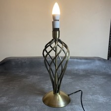 Vintage Style Barley Twist Table Lamp. Brushed Brass. 30cms High. Pre Owned