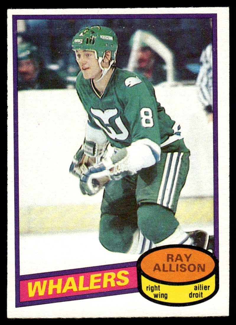 1980-81 OPC O-Pee-Chee EX-MINT OR BETTER Ray Allison RC Hartford Whalers #126