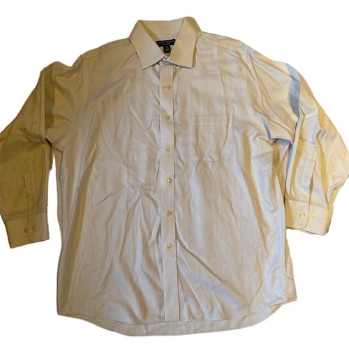 Grant Thomas 16 1/2 - 32/33 Long Sleeve White Gray/Black Stripe Dress Shirt
