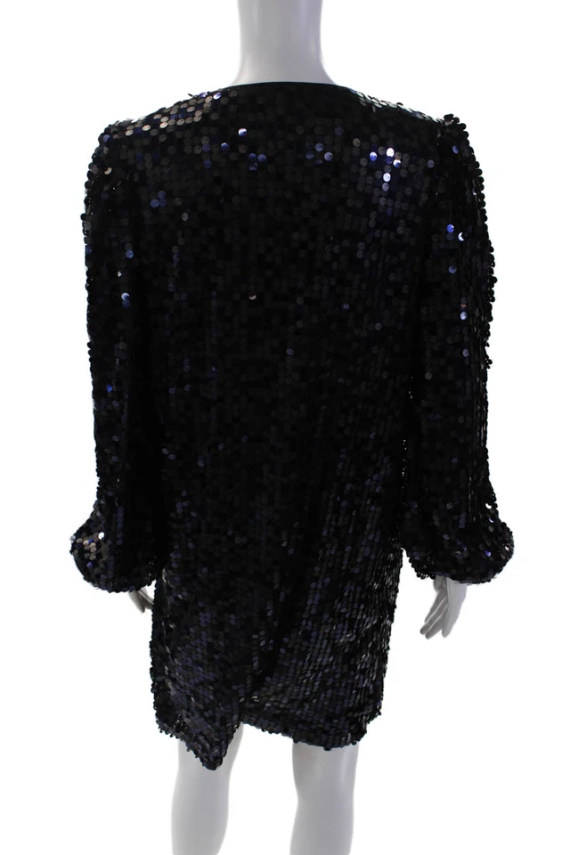 Vestido envolvente Nanette Nanette Lepore para mujer con lentejuelas azul marino negro talla 6 Foto 3 de 4