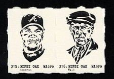 CHIPPER JONES - CUM POSEY Uncut 2-Card Panels 2017 VERY RARE Baseball Stamp Card
