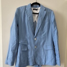 Women  s Polo Ralph Lauren Light Blue Linen Blazer, Soft, elegant Sz 6