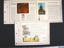 Arc de Triomphe, Invalides, Sénat  :  3 FDC - CEF en soie.