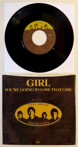 BEATLES Girl WITHDRAWN MONO PROMO 45+PICTURE SLEEVE Capitol P-4506 ULTRA RARE