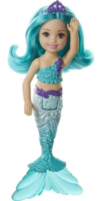 Barbie Dreamtopia Chelsea Mermaid Doll Teal 6.5inch Playtime Fun for Ages 3-7