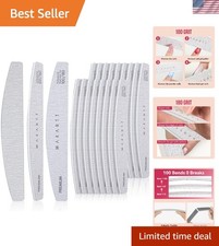 Nail File, 100/180 Grit 20 Pcs Nail Files for Natural Nails, Professional Str...