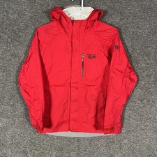 Mountain Hardwear Jacket Youth Medium Red Hooded Rain Waterproof Conduit Shell