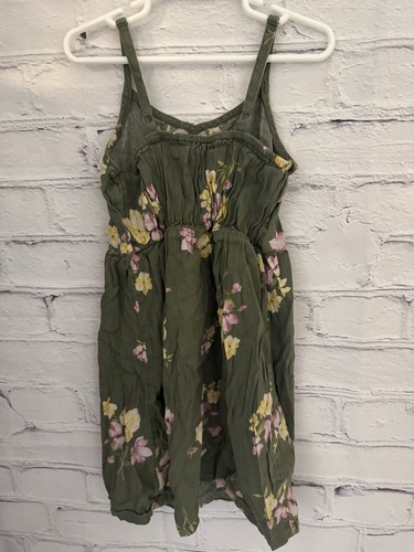 Old Navy Green Floral Sundress Adj Straps Pullover Cotton/Rayon Girl's S(6/7) - Picture 5 of 10