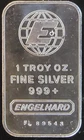 Engelhard Globe Repeating Rev Vtg Bullion-0.999 Silver 1 Oz Art Bar Rare Ingot