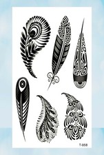feather black temporary tattoo Stick on tattoo
