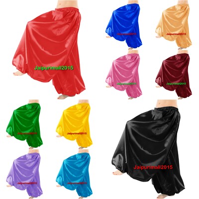 Satin Harem Pant Genie Hippie Boho Aladdin Tribal Belly Dance Harem Pantaloon