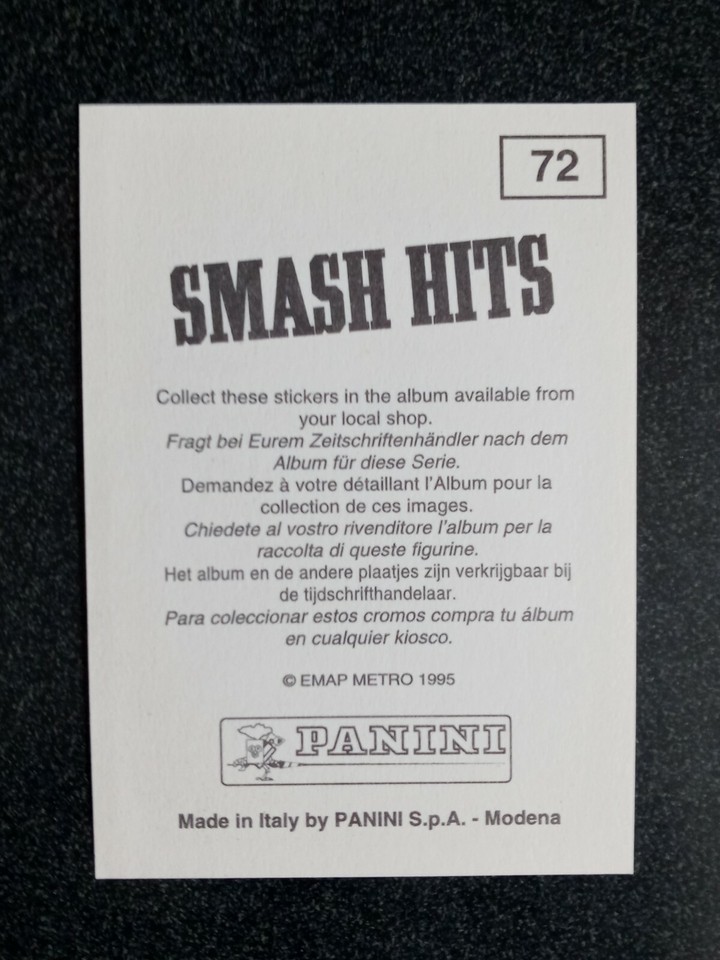 Annie Lennox The Eurythmics Rock Sticker Card Smash Hits 1995 Panini annie-lennox-the-eurythmics-rock-sticker-card-smash-hits-1995-panini