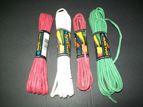 Vtg. Maxwell's Craft Paper Twist Ribbon Lot of 4 Christmas Colors