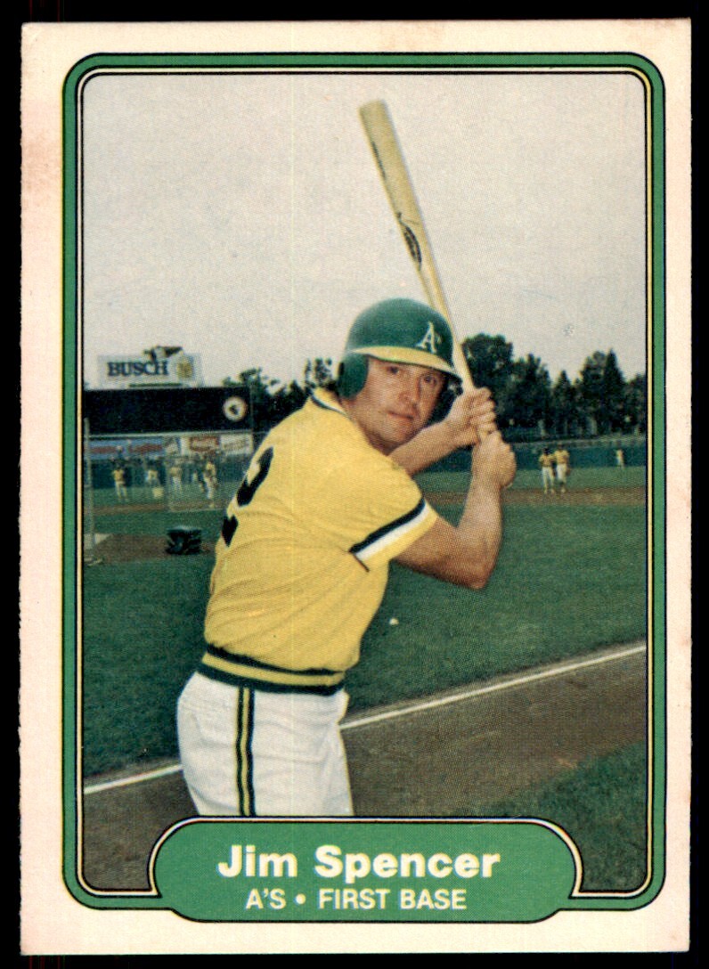 1982 Fleer Jim Spencer . Oakland Athletics #107