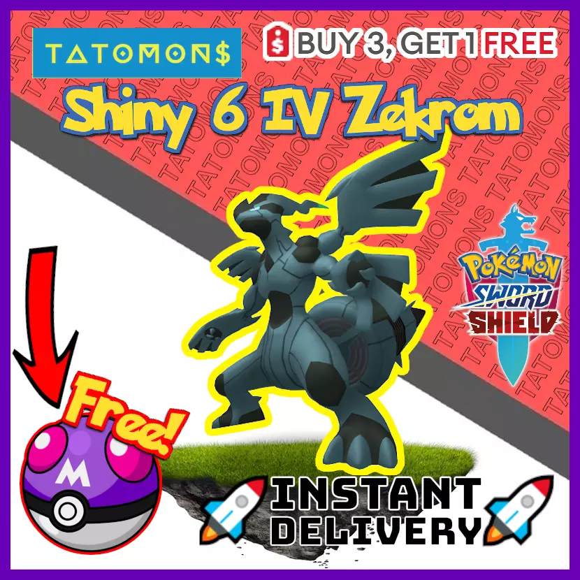 ✨Shiny Zekrom✨Pokémon Sword and Shield Perfect IV 🚀Fast Delivery🚀