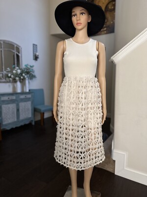 ZARA Women Size M Mixed Open Knit Dress In Ecru 3920/043 NWT | eBay