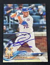 2018 Topps Series Two 2 Signed Phillip Evans RC New York Mets #517 Autographed