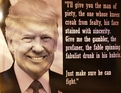 Trump Picture-''Serf's Prayer''-8x10 Black and White Photograph