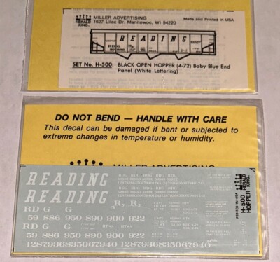 HERALD KING HO DECAL-READING/RDG OPEN HOPPER-BLK w/BLUE END PANEL-WHT LET #H-500