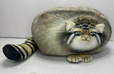 Pallas Cat Plush Pillow Realistic Fat Cat w/ Feet 3D Print Super SOFT- 14'' NWOT